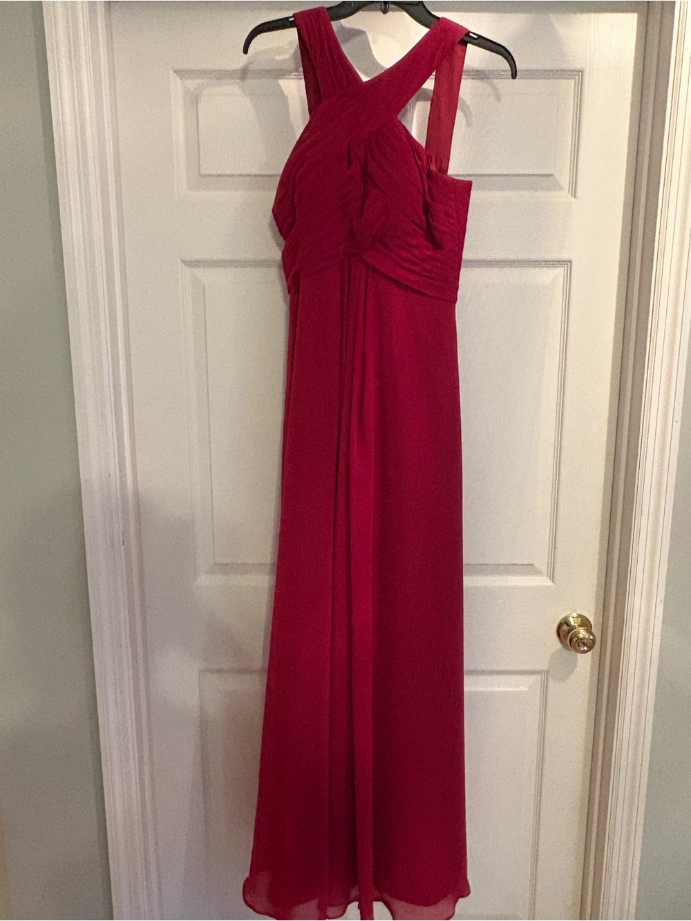 Azazie Crimson Cross-Front Maxi Dress